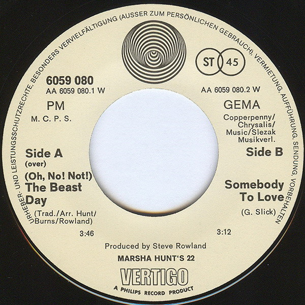 Marsha Hunt's 22 - (Oh, No! Not!) The Beast Day | Vertigo (6059 080) - 3