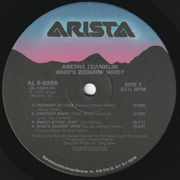 Aretha Franklin - Who's Zoomin' Who? | Arista (AL8-8286) - 2