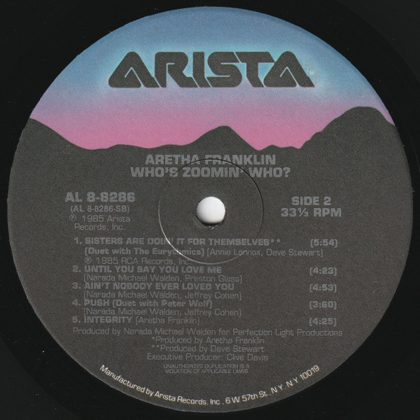 Aretha Franklin - Who's Zoomin' Who? | Arista (AL8-8286) - 3