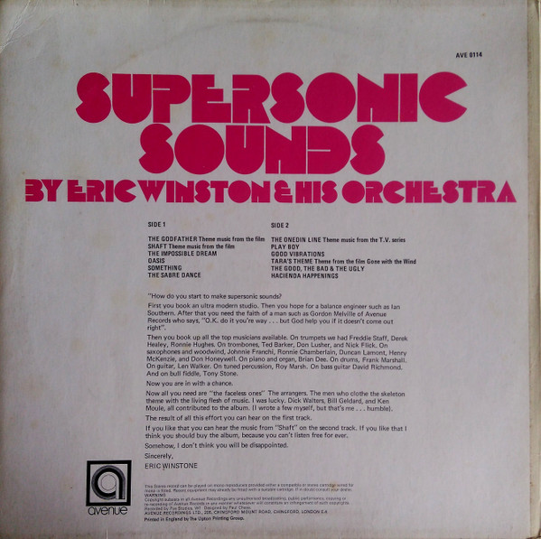 Eric Winstone & His Orchestra - Supersonic Sounds | Avenue (AVE 0114) - 2 Eric Winstone & His Orchestra - Supersonic Sounds | Avenue (AVE 0114) - 2