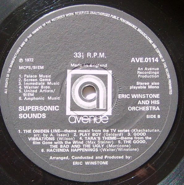 Eric Winstone & His Orchestra - Supersonic Sounds | Avenue (AVE 0114) - 4 Eric Winstone & His Orchestra - Supersonic Sounds | Avenue (AVE 0114) - 4