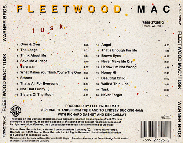 Fleetwood Mac - Tusk | Warner Bros. Records (7599-27395-2) - 2