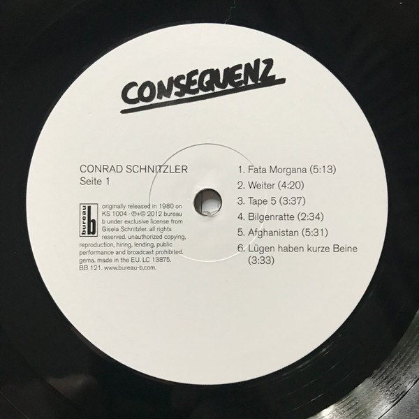 Conrad Schnitzler + Wolf Sequenza - Consequenz | Bureau B (BB 121) - 3