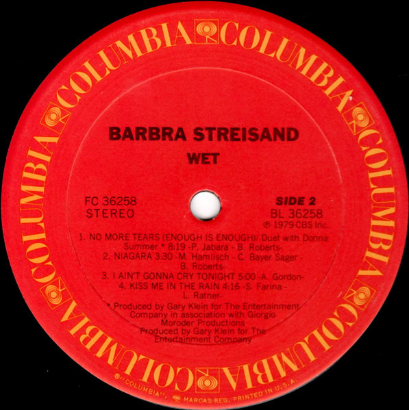 Barbra Streisand - Wet | Columbia (FC 36258) - 4