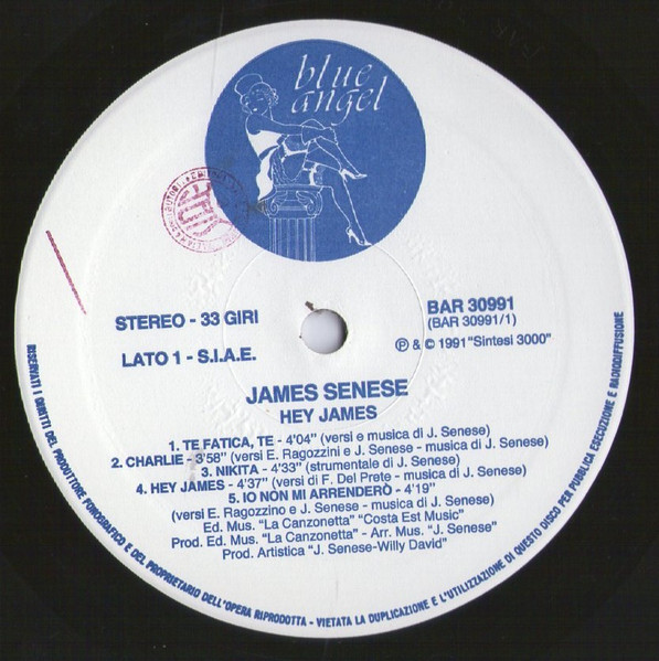 James Senese - Hey James | Blue Angel (BAR 30991) - 3 James Senese - Hey James | Blue Angel (BAR 30991) - 3