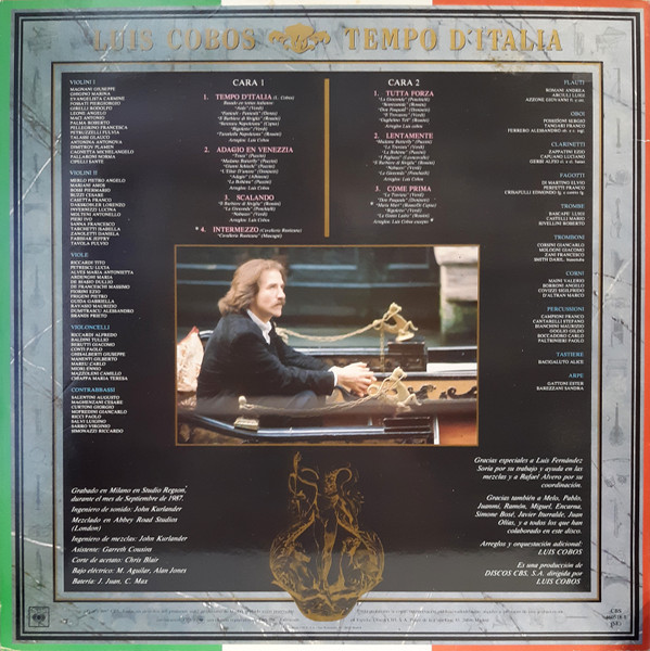 Luis Cobos - Tempo D'Italia | CBS (CBS 460518-1) - 2