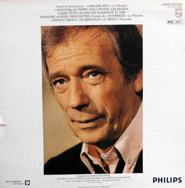 Yves Montand - Montand D'hier Et D'aujourd'hui | Philips (9101 289) - 2