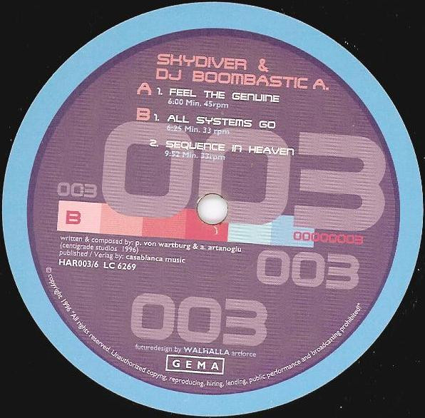 Skydiver & DJ Boombastic A - Feel The Genuine | Harem Records (HAR 003/6) - main