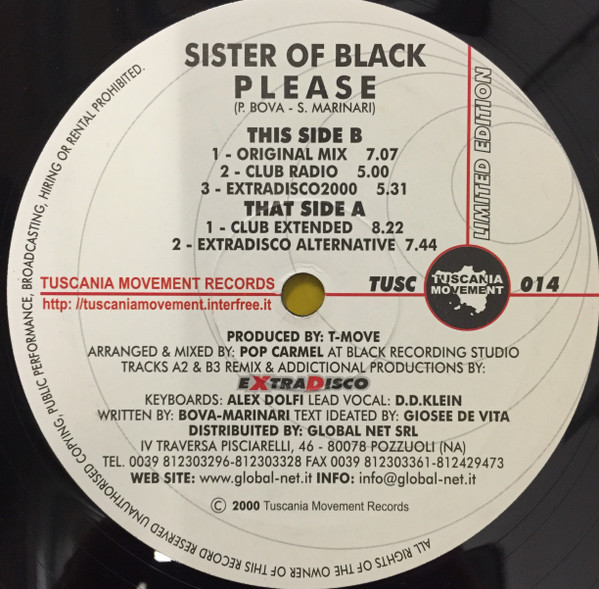 Sister Of Black - Please | Tuscania Movement (TUSC 014)