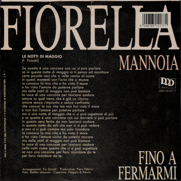 Fiorella Mannoia - Le Notti Di Maggio | DDD (DDD 651417 7) - 2