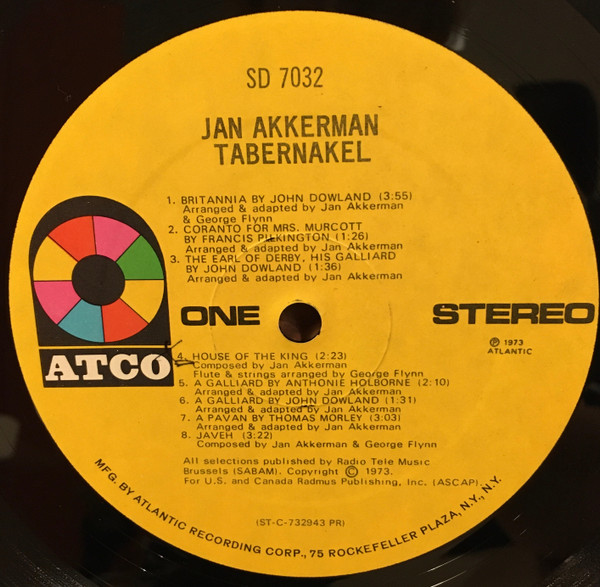 Jan Akkerman - Tabernakel | Atco Records (SD 7032) - 4 Jan Akkerman - Tabernakel | Atco Records (SD 7032) - 4