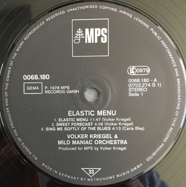 Volker Kriegel & Mild Maniac Orchestra - Elastic Menu | MPS Records (0068.180) - 4 Volker Kriegel & Mild Maniac Orchestra - Elastic Menu | MPS Records (0068.180) - 4