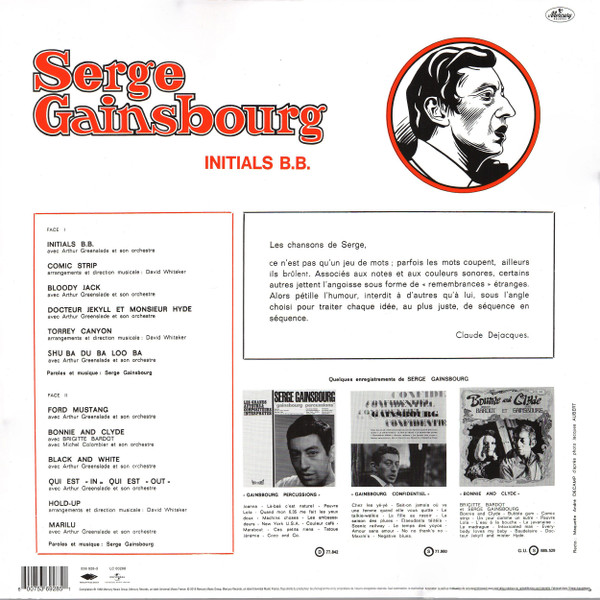 Serge Gainsbourg - Initials B.B. | Mercury (536 928-5) - 2