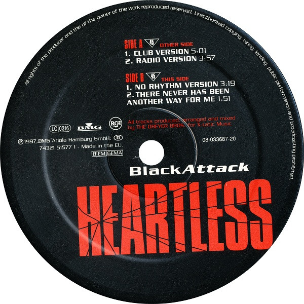 Black Attack - Heartless | RCA (74321 51577 1) - 4