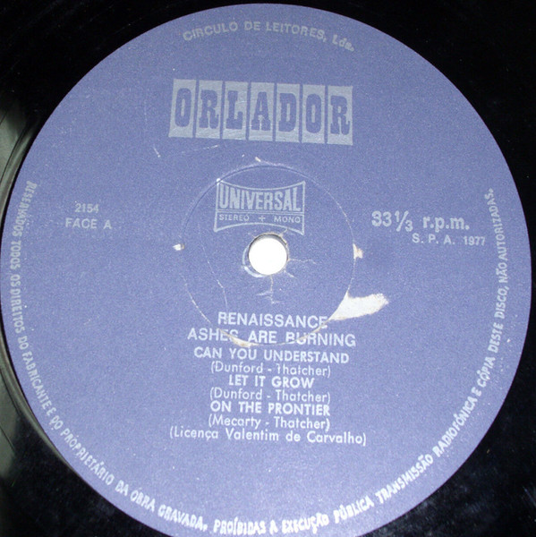 Renaissance - Ashes Are Burning | Orlador (2154) - 2