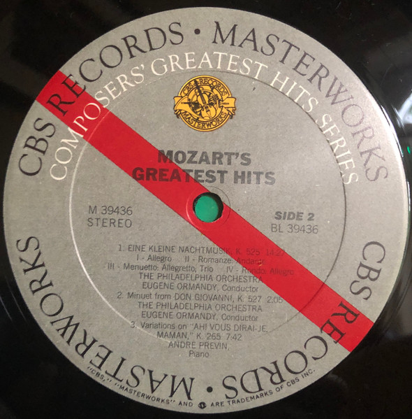 Wolfgang Amadeus Mozart - Mozart's Greatest Hits | CBS Masterworks (M 39436) - 4