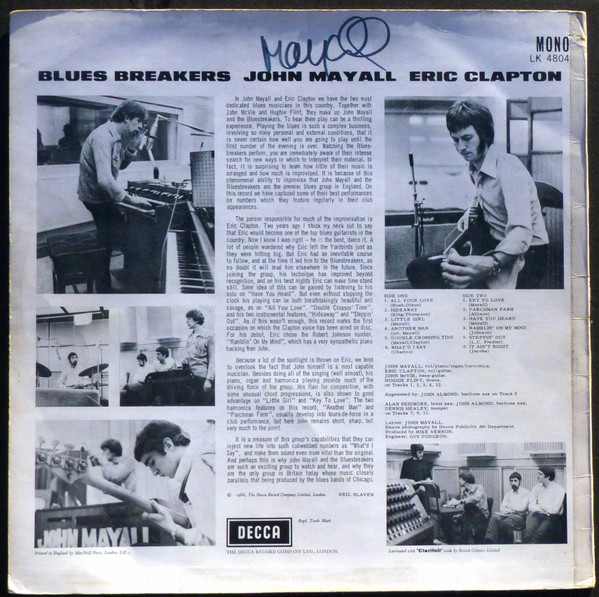 John Mayall With Eric Clapton - Blues Breakers | Decca (LK 4804) - 2 John Mayall With Eric Clapton - Blues Breakers | Decca (LK 4804) - 2