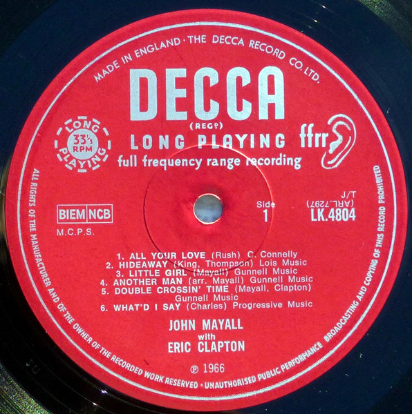 John Mayall With Eric Clapton - Blues Breakers | Decca (LK 4804) - 3 John Mayall With Eric Clapton - Blues Breakers | Decca (LK 4804) - 3