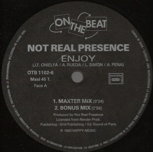Not Real Presence - Enjoy | On The Beat (OTB 1102-6) - 2 Not Real Presence - Enjoy | On The Beat (OTB 1102-6) - 2