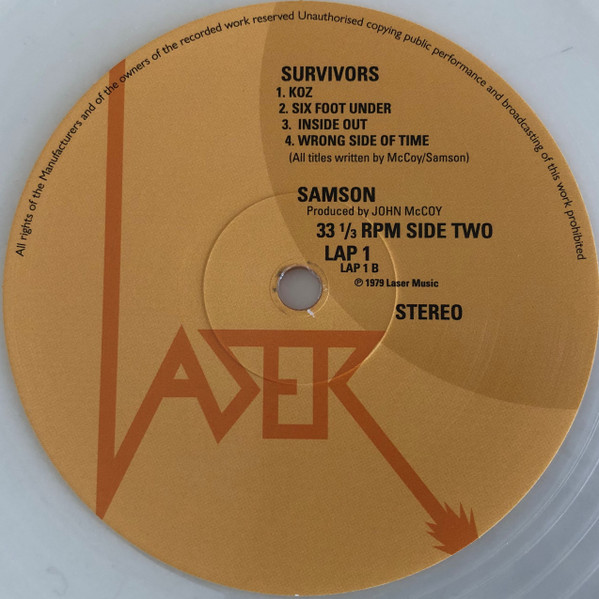 Samson - Survivors - Vinilo Transparente | Culture Factory USA, Inc. (CFU01209) - 4 Samson - Survivors - Vinilo Transparente | Culture Factory USA, Inc. (CFU01209) - 4