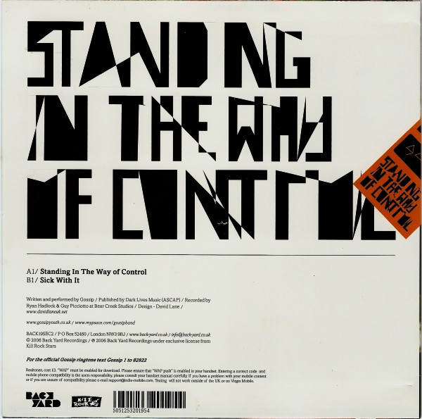 The Gossip - Standing In The Way Of Control | Back Yard Recordings (BACK 19SEC2) - 2 The Gossip - Standing In The Way Of Control | Back Yard Recordings (BACK 19SEC2) - 2
