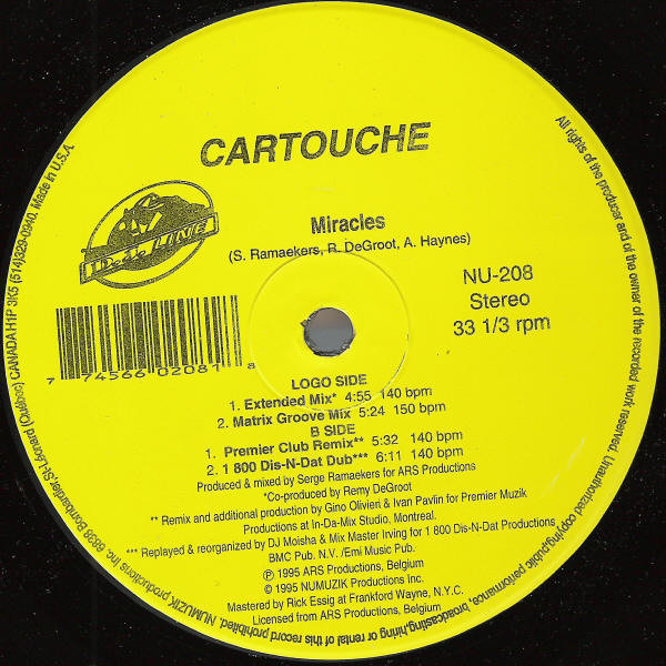 Cartouche - Miracles | Numuzik Inc. (NU-208)