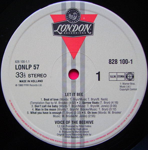 Voice Of The Beehive - Let It Bee | London Records (828 100.1) - 3