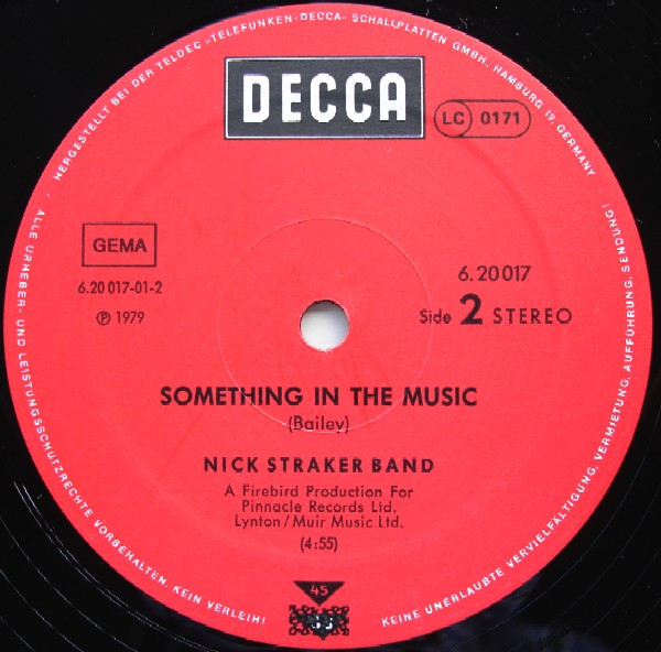 Nick Straker Band - A Walk In The Park | Decca (6.20017 AE) - 4