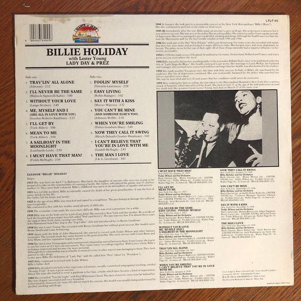 Billie Holiday With Lester Young - Lady Day & Prez | Giants Of Jazz (LPJT45) - 2