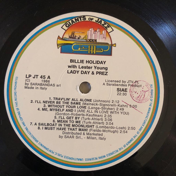 Billie Holiday With Lester Young - Lady Day & Prez | Giants Of Jazz (LPJT45) - 4
