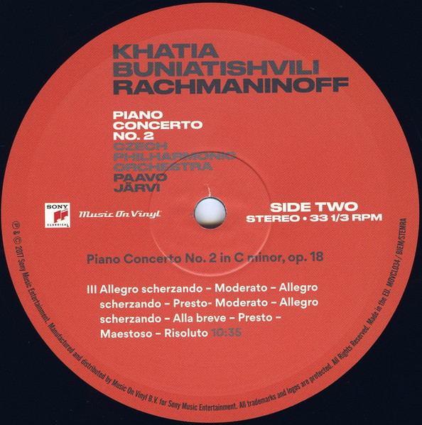 Khatia Buniatishvili , Sergei Vasilyevich Rachmaninoff , The Czech Philharmonic Orchestra , Paavo Järvi - Piano Concertos Nos 2&3 | Music On Vinyl (MOVCL034) - 4 Khatia Buniatishvili , Sergei Vasilyevich Rachmaninoff , The Czech Philharmonic Orchestra , Paavo Järvi - Piano Concertos Nos 2&3 | Music On Vinyl (MOVCL034) - 4