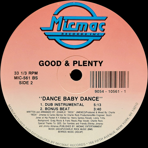 Good & Plenty - Dance Baby Dance | Micmac Records, Inc. (MIC-561) - 2