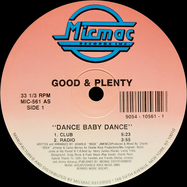Good & Plenty - Dance Baby Dance | Micmac Records, Inc. (MIC-561) - main