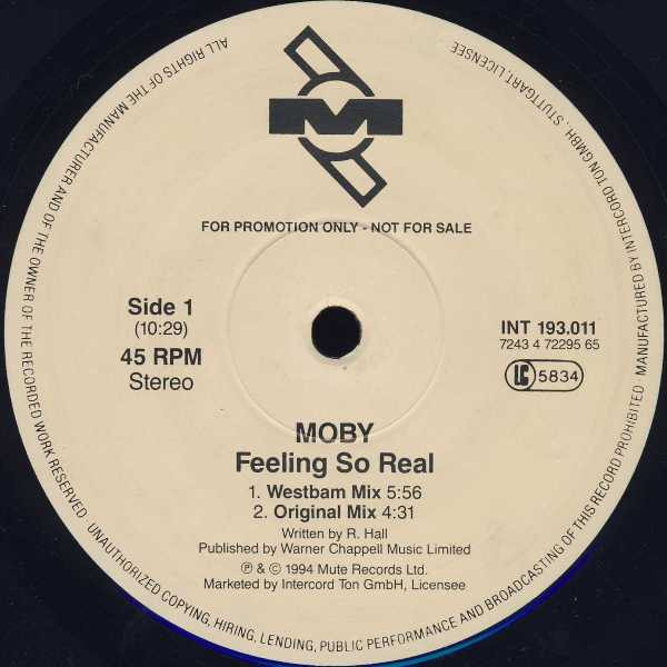 Moby - Feeling So Real | Mute (INT 193.011) - main