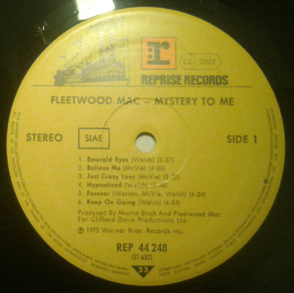 Fleetwood Mac - Mystery To Me | Reprise Records (REP 44 248) - 2
