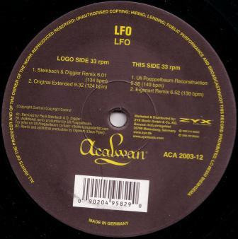 LFO - LFO (Remixes) | Acalwan (ACA 2003-12)