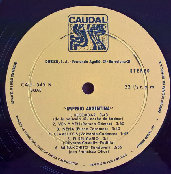 Imperio Argentina - Imperio Argentina | Caudal (CAU-545) - 4