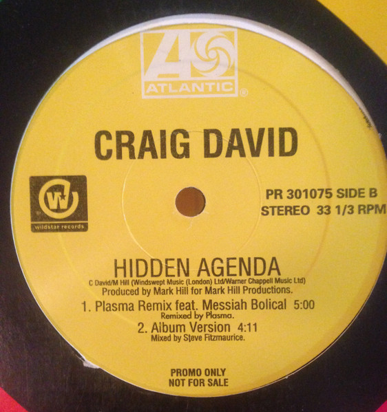 Craig David - Hidden Agenda (Remixes) | Wildstar Records (PR 301075) - main