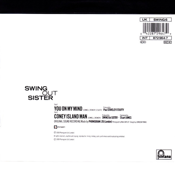 Swing Out Sister - You On My Mind | Fontana (SWING 6) - 2 Swing Out Sister - You On My Mind | Fontana (SWING 6) - 2