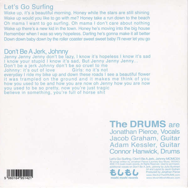 The Drums - Let's Go Surfing / Don't Be A Jerk, Johnny | Moshi Moshi Records (MOMO24) - 2 The Drums - Let's Go Surfing / Don't Be A Jerk, Johnny | Moshi Moshi Records (MOMO24) - 2