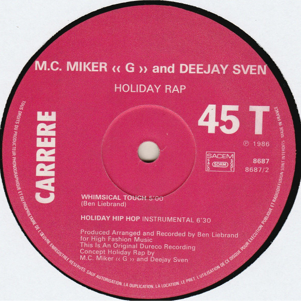 MC Miker G. & DJ Sven - Holiday Rap | Carrere (8687) - 4 MC Miker G. & DJ Sven - Holiday Rap | Carrere (8687) - 4