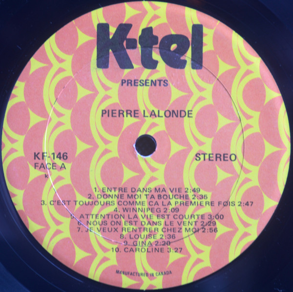 Pierre Lalonde - Hier Et Aujourd'hui: Mes 20 Plus Grands Succès [Vinyl] | K-Tel (KF146) - 3