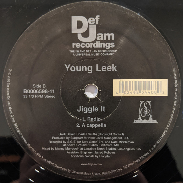 Young Leek - Jiggle It | Def Jam Recordings (B0006598-11) - 2 Young Leek - Jiggle It | Def Jam Recordings (B0006598-11) - 2