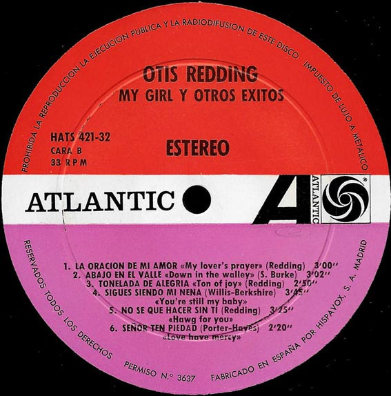 Otis Redding - My Girl Y Otros Exitos | Atlantic (HAT 421-32) - 4