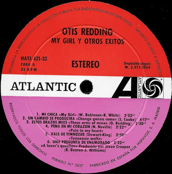 Otis Redding - My Girl Y Otros Exitos | Atlantic (HAT 421-32) - 3