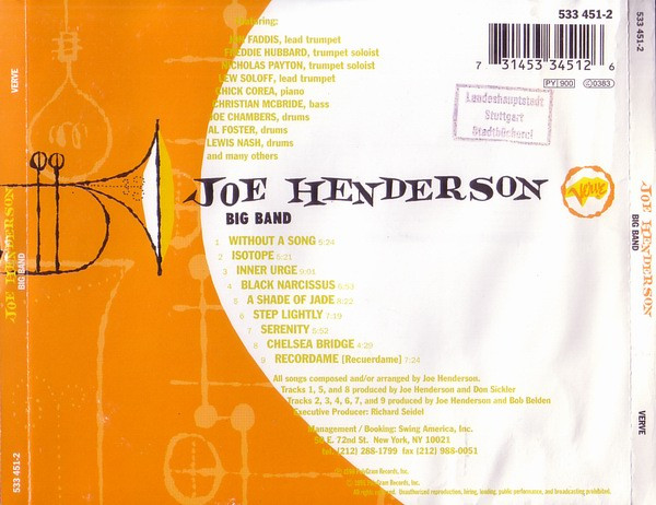 Joe Henderson - Big Band | Verve Records (533 451-2) - 2 Joe Henderson - Big Band | Verve Records (533 451-2) - 2