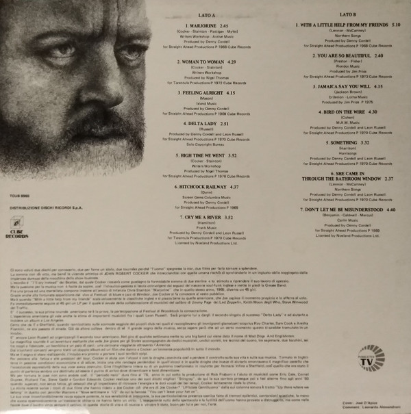 Joe Cocker - I Grandi Successi | Cube Records (TCUB 8960) - 2 Joe Cocker - I Grandi Successi | Cube Records (TCUB 8960) - 2