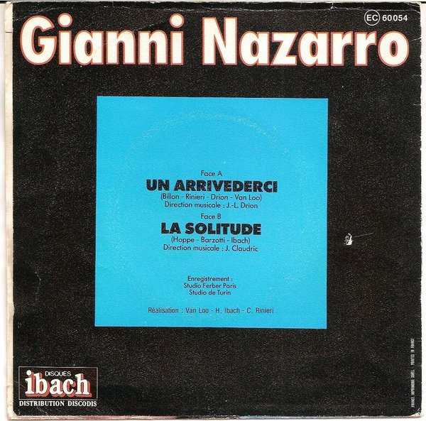 Gianni Nazzaro - Un Arrivederci | Disques Ibach (60 054) - 2