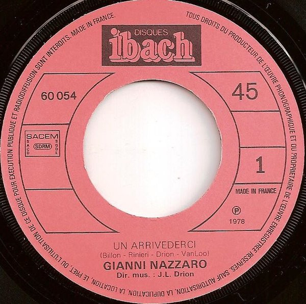 Gianni Nazzaro - Un Arrivederci | Disques Ibach (60 054) - 3