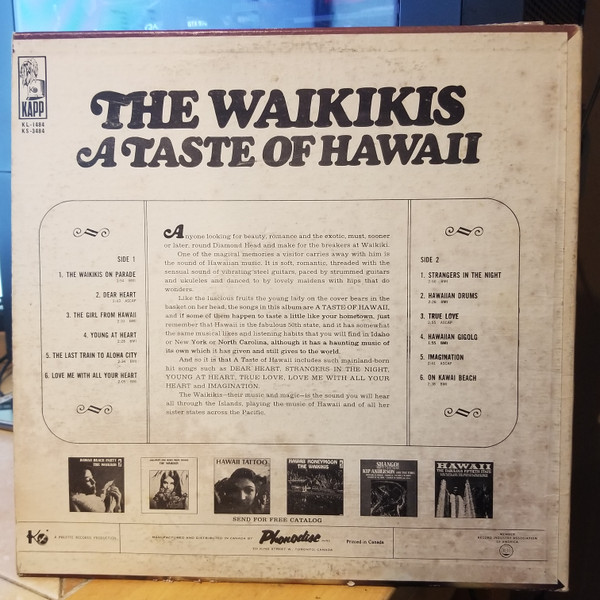 The Waikiki's - A Taste Of Hawaii [Vinyl] | Kapp Records (KL-1484) - 3